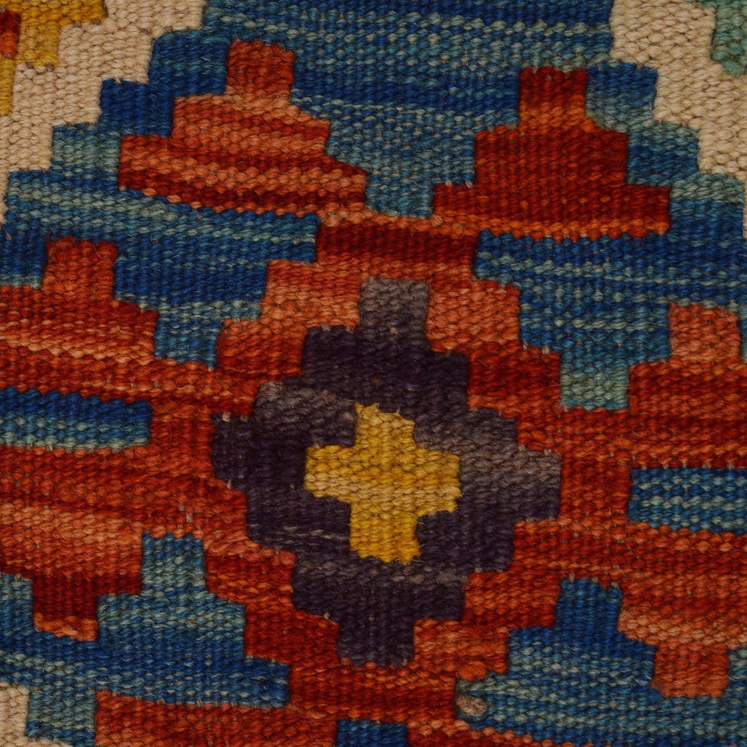 Handmade Vegetable Kelim 5' 1" x 6' 1" ft / 155 x 185 cm - No. W34789