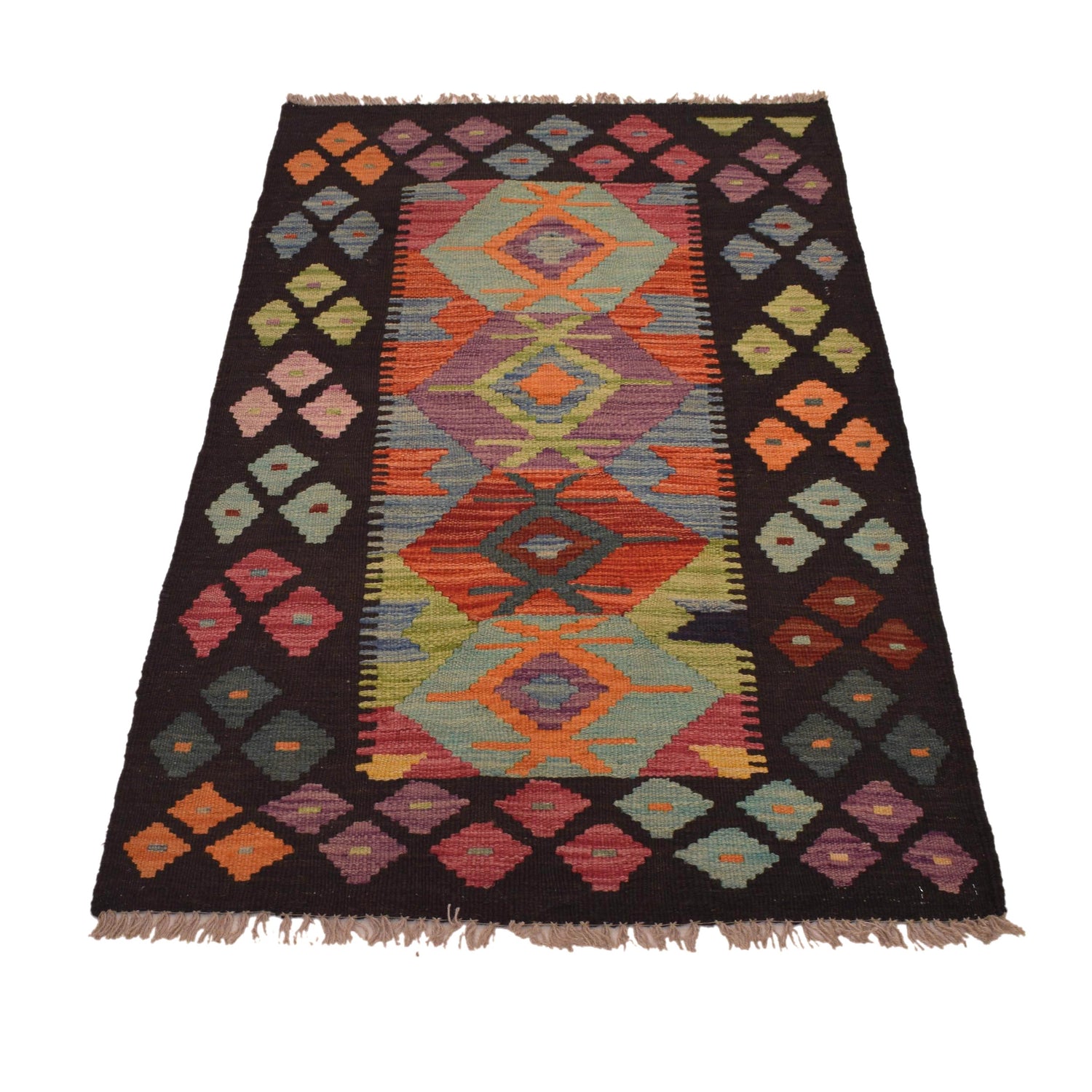 Small Size Chobi Kilim 2' 4" x 4' 3" ft / 71 x 130 cm - No. W34793