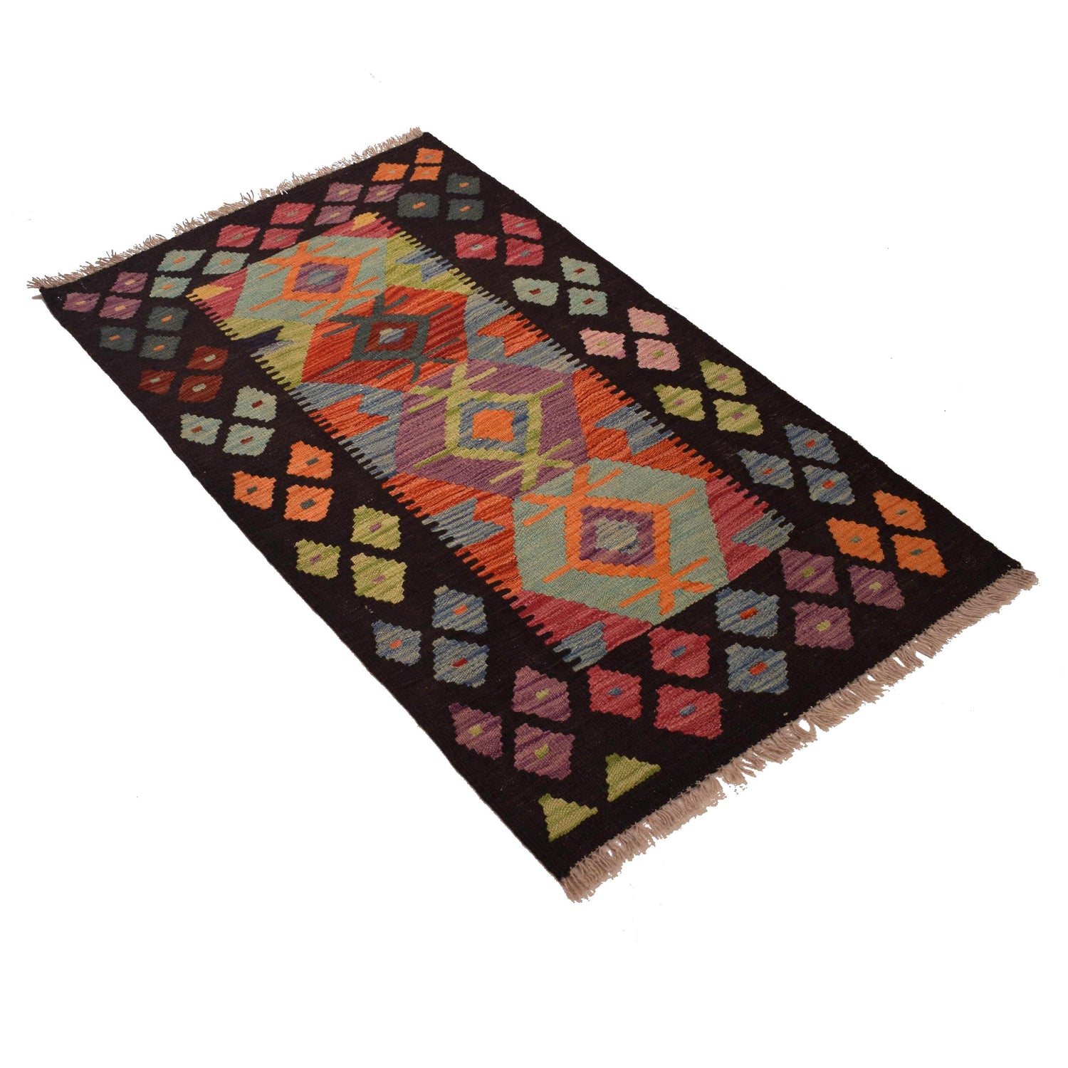 Small Size Chobi Kilim 2' 4" x 4' 3" ft / 71 x 130 cm - No. W34793