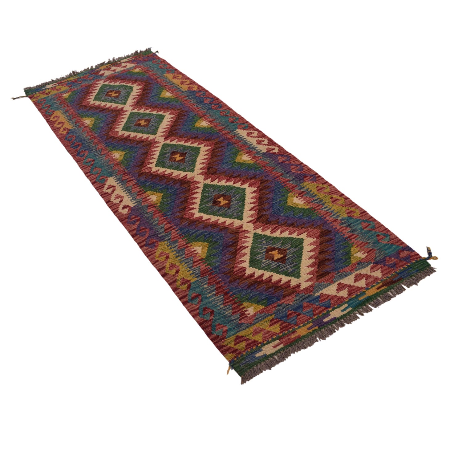 Short Chobi Kilim Runner 2' 5" x 6' 3" ft / 74 x 191 cm - No. W34797