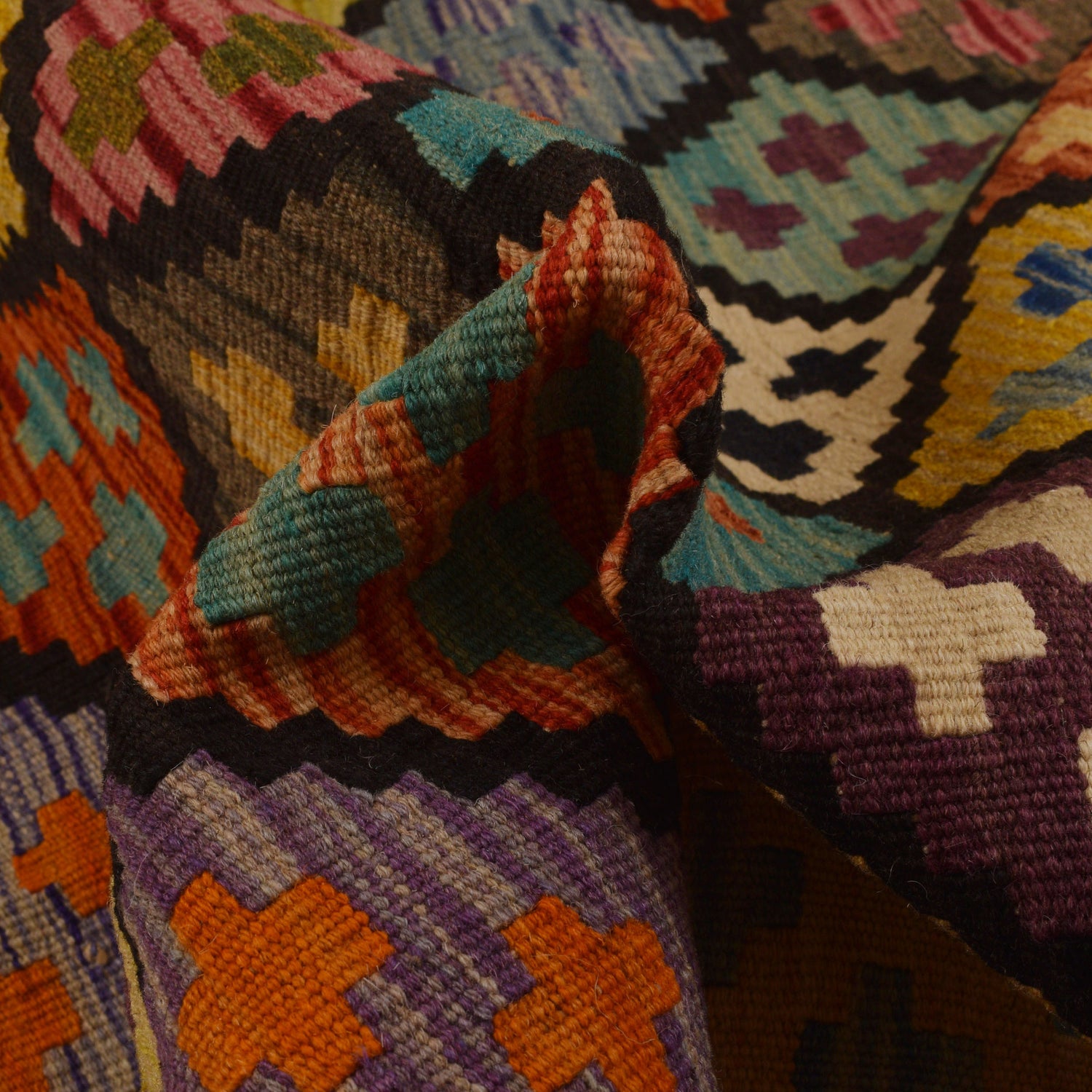 Medium Size Chobi Kilim 6' 8" x 9' 9" ft / 204 x 298 cm - No. W34806