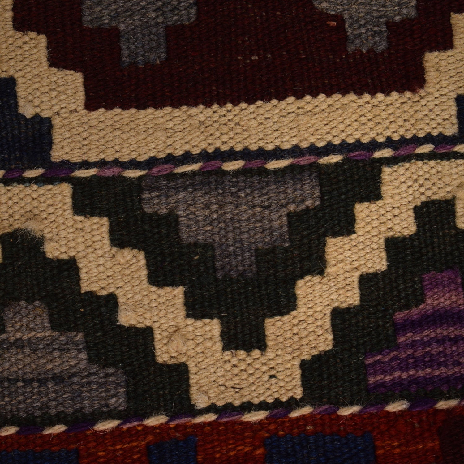Handmade Turkish Design Wool Kilim 8' 3" x 9' 11" ft / 252 x 301 cm - No. W34821