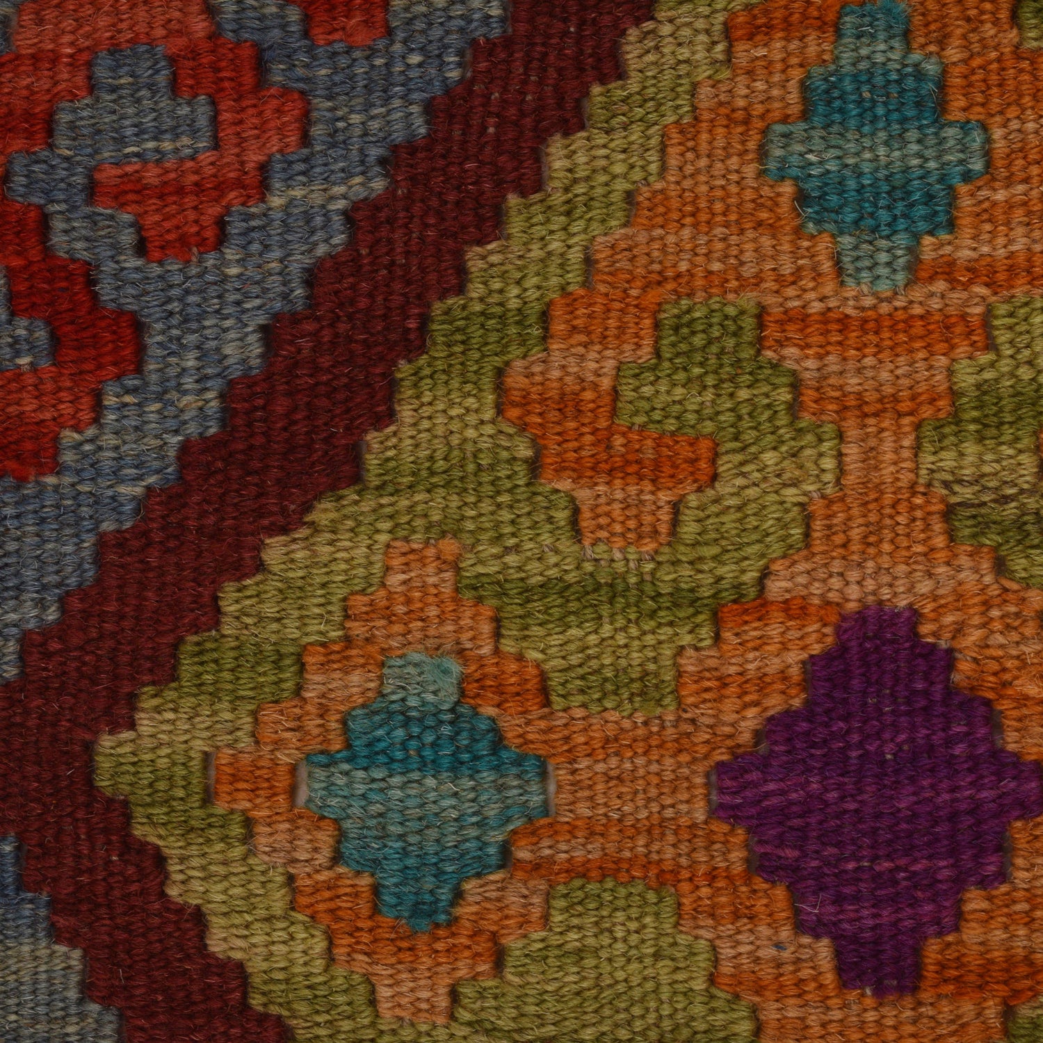 Hand Knotted Afghan Style Kilim 2' 9" x 4' 2" ft / 84 x 128 cm - No. W34829