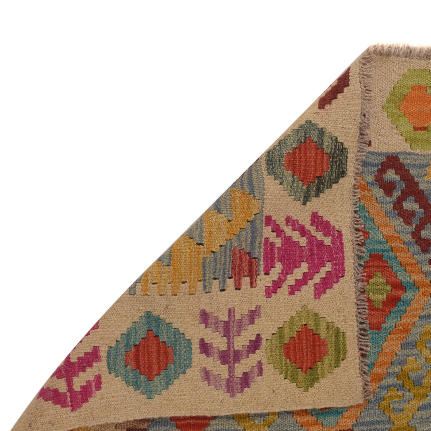 Hand Knotted Afghan Style Kilim 2' 9" x 4' 2" ft / 84 x 128 cm - No. W34829