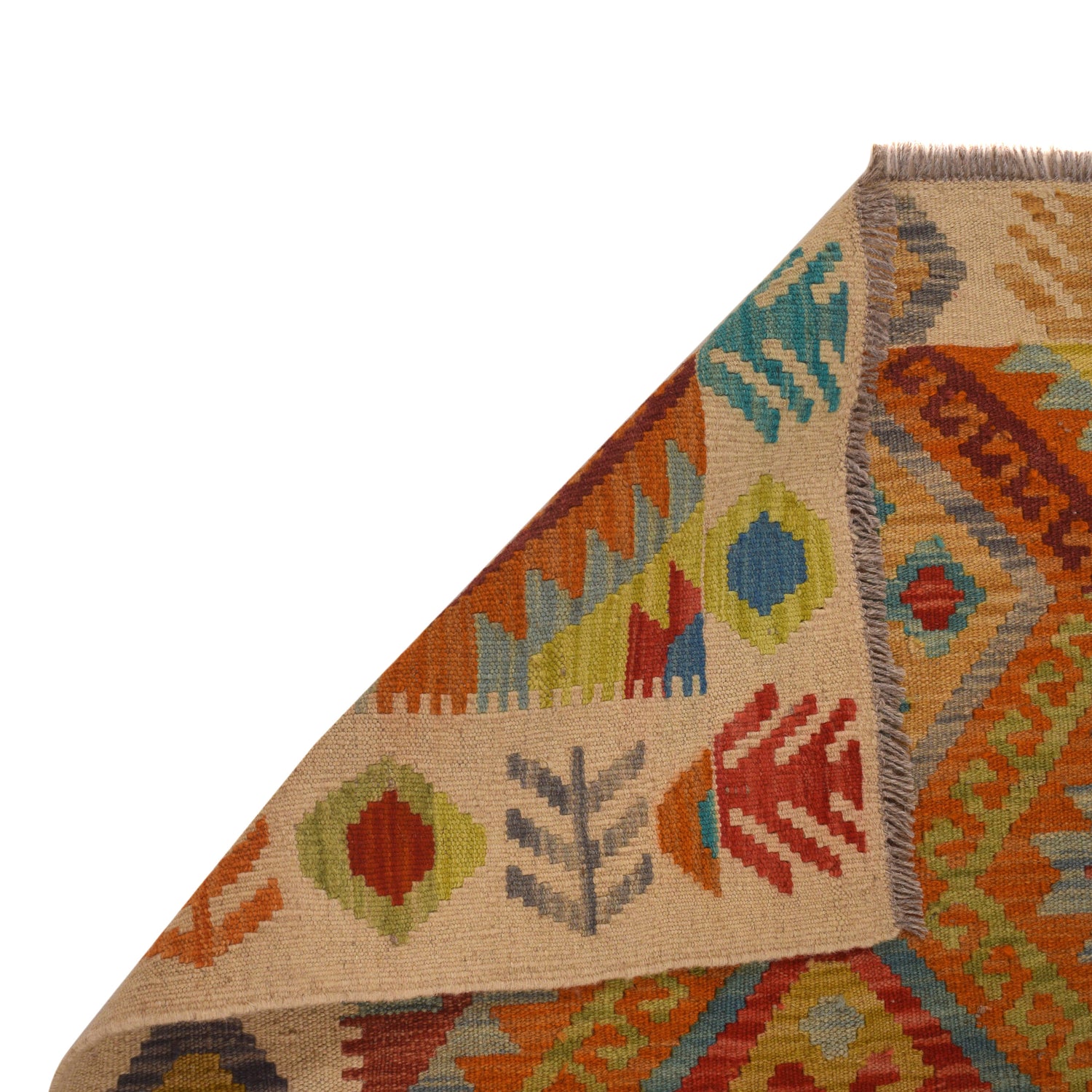 Hand Woven Wool Kelim 2' 8" x 3' 11" ft / 82 x 119 cm - No. W34840