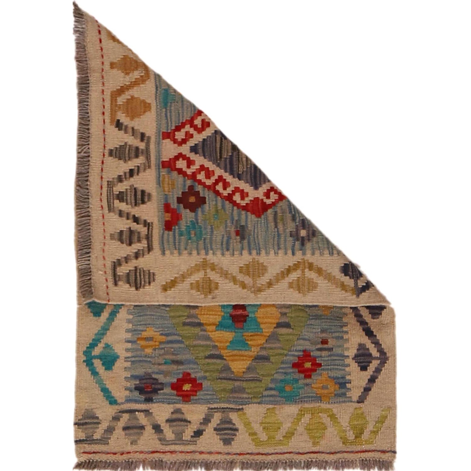 Handmade Vegetable Kelim 1' 11" x 2' 10" ft / 59 x 86 cm - No. W34848