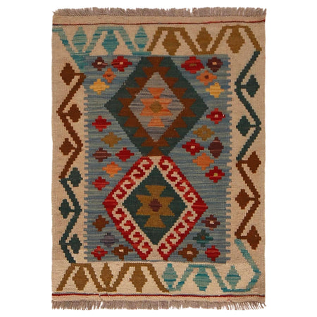 Hand Knotted Flatweave Kilim 1' 11" x 2' 7" ft / 59 x 80 cm - No. W34855