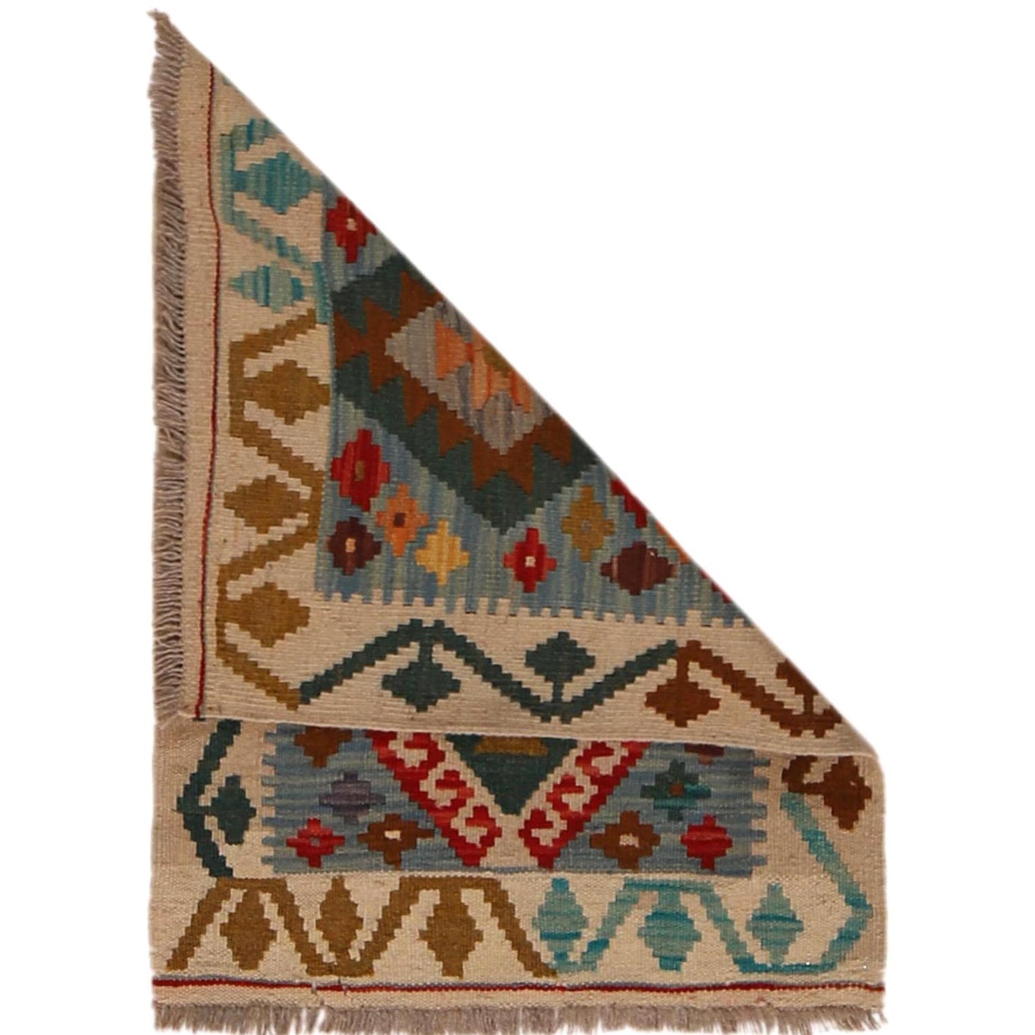 Hand Knotted Flatweave Kilim 1' 11" x 2' 7" ft / 59 x 80 cm - No. W34855
