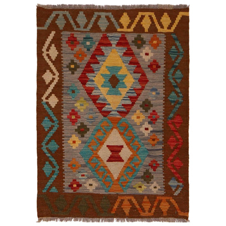 Handmade Afghan Vegetable Kilim 2' 1" x 2' 11" ft / 63 x 88 cm - No. W34858