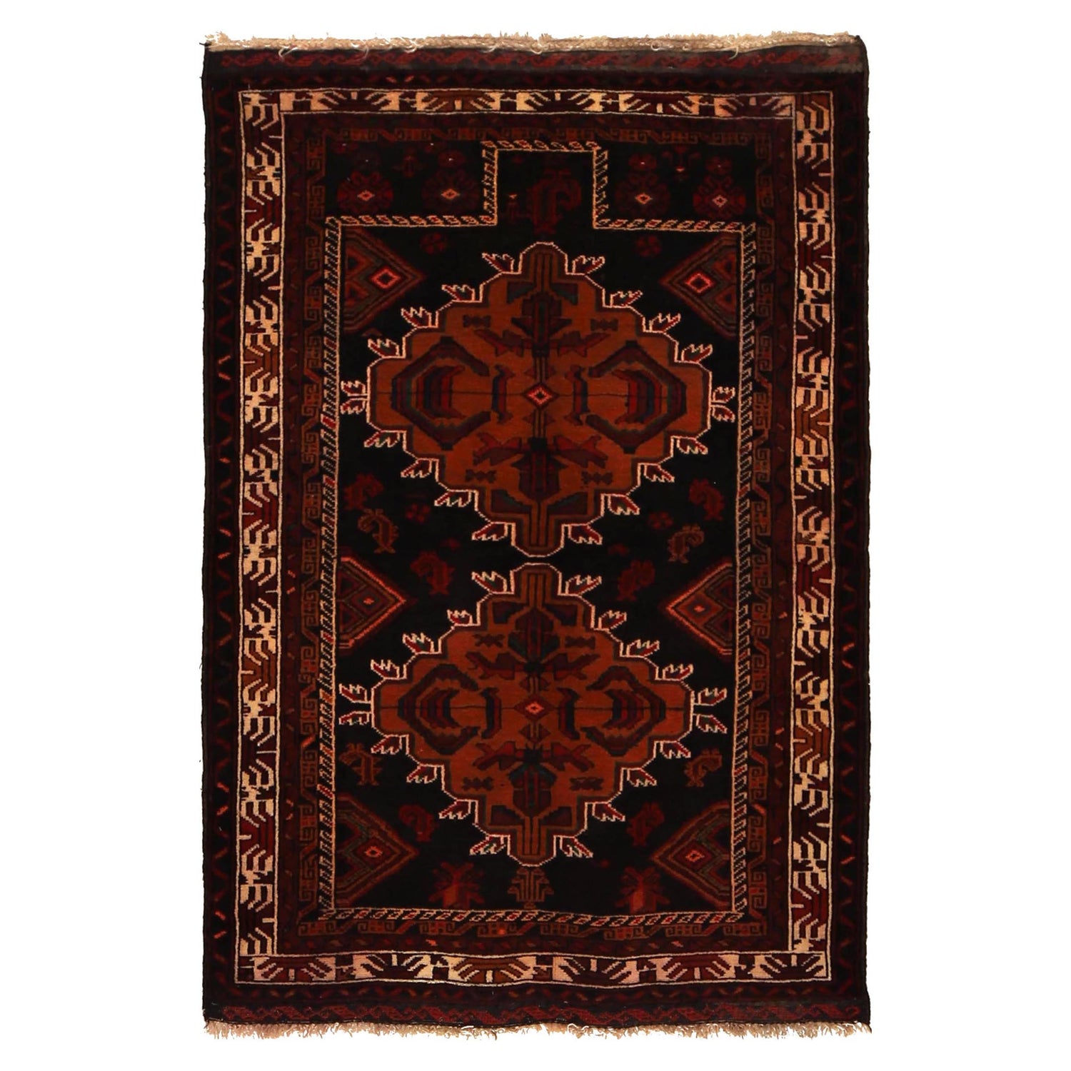 Muslim Prayer Rug 2' 10" x 4' 3" ft / 86 x 129 cm - No. W34859