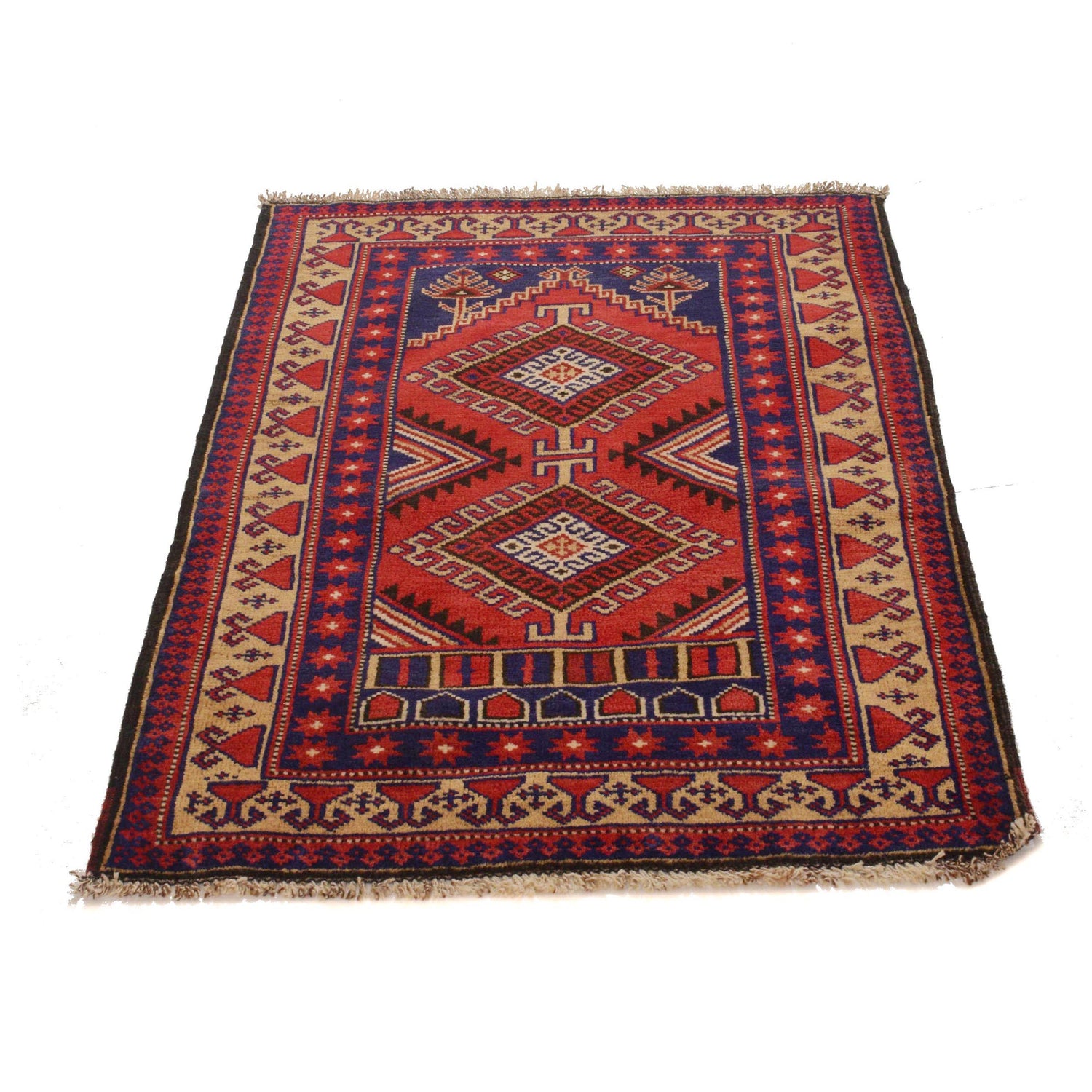 Hand Knotted Baluchi Rug 2' 10" x 3' 10" ft / 87 x 116 cm - No. W35149
