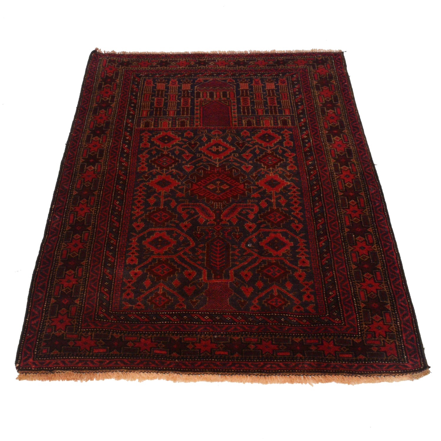 Small Prayer Carpet 2' 11" x 4' 7" ft / 90 x 139 cm -No. W35150