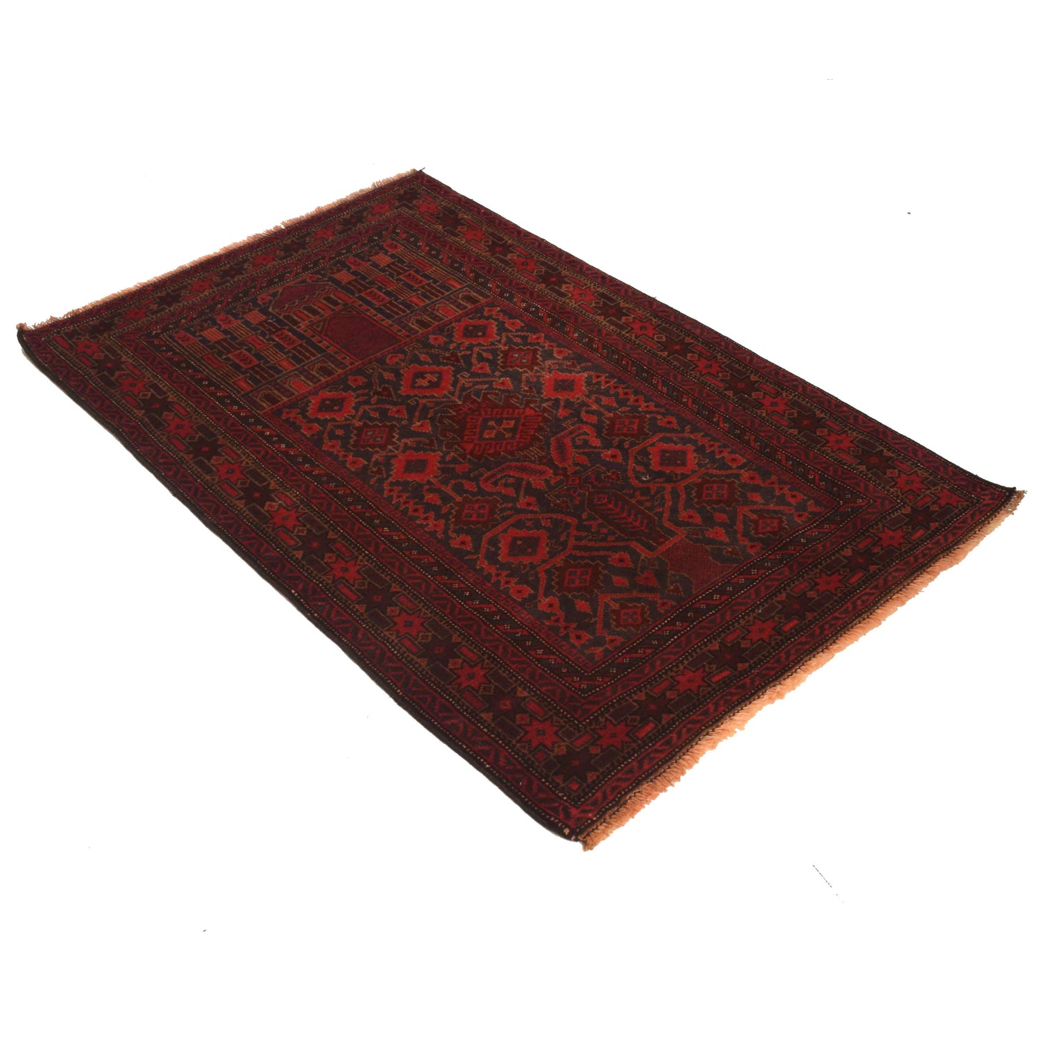 Small Prayer Carpet 2' 11" x 4' 7" ft / 90 x 139 cm -No. W35150