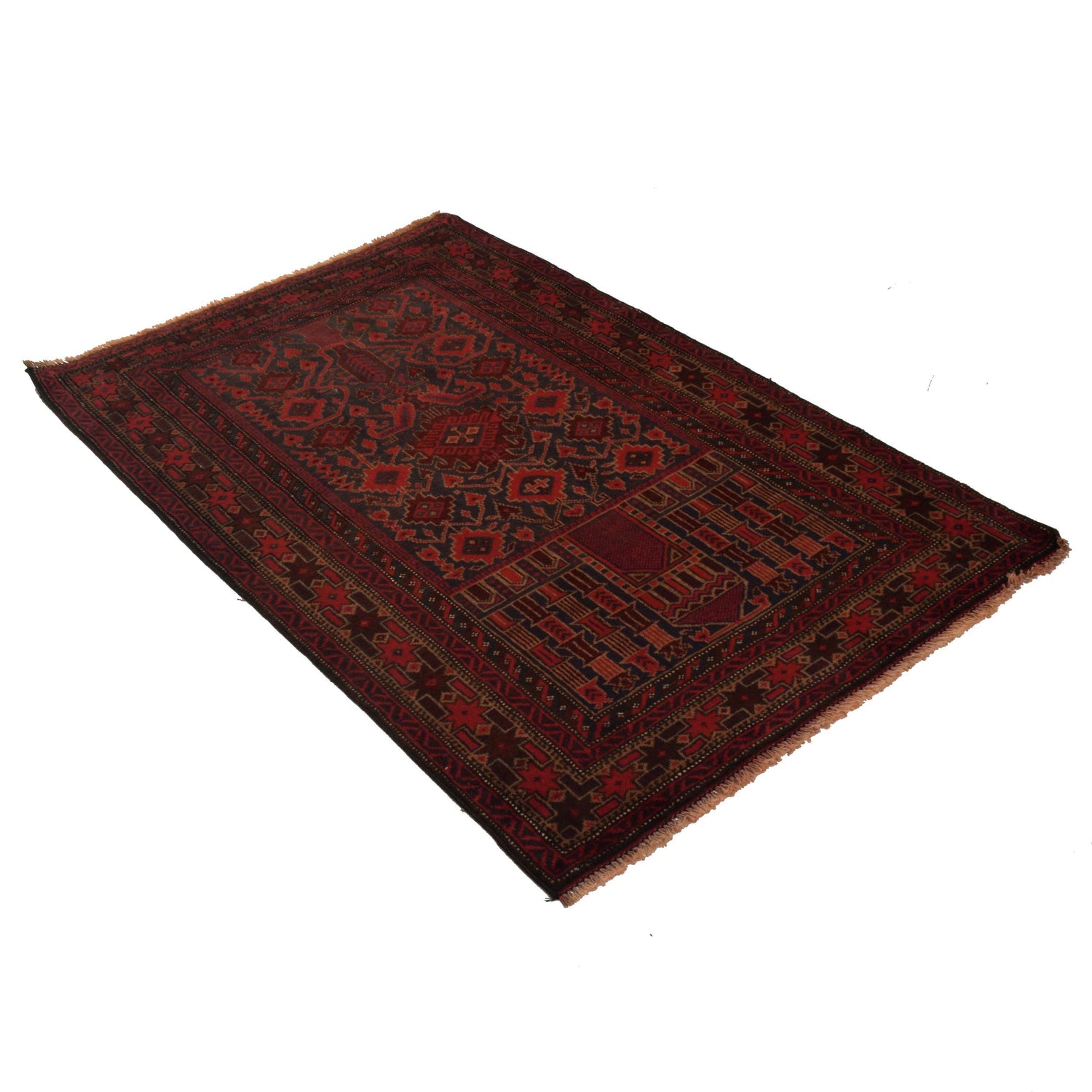 Small Prayer Carpet 2' 11" x 4' 7" ft / 90 x 139 cm -No. W35150