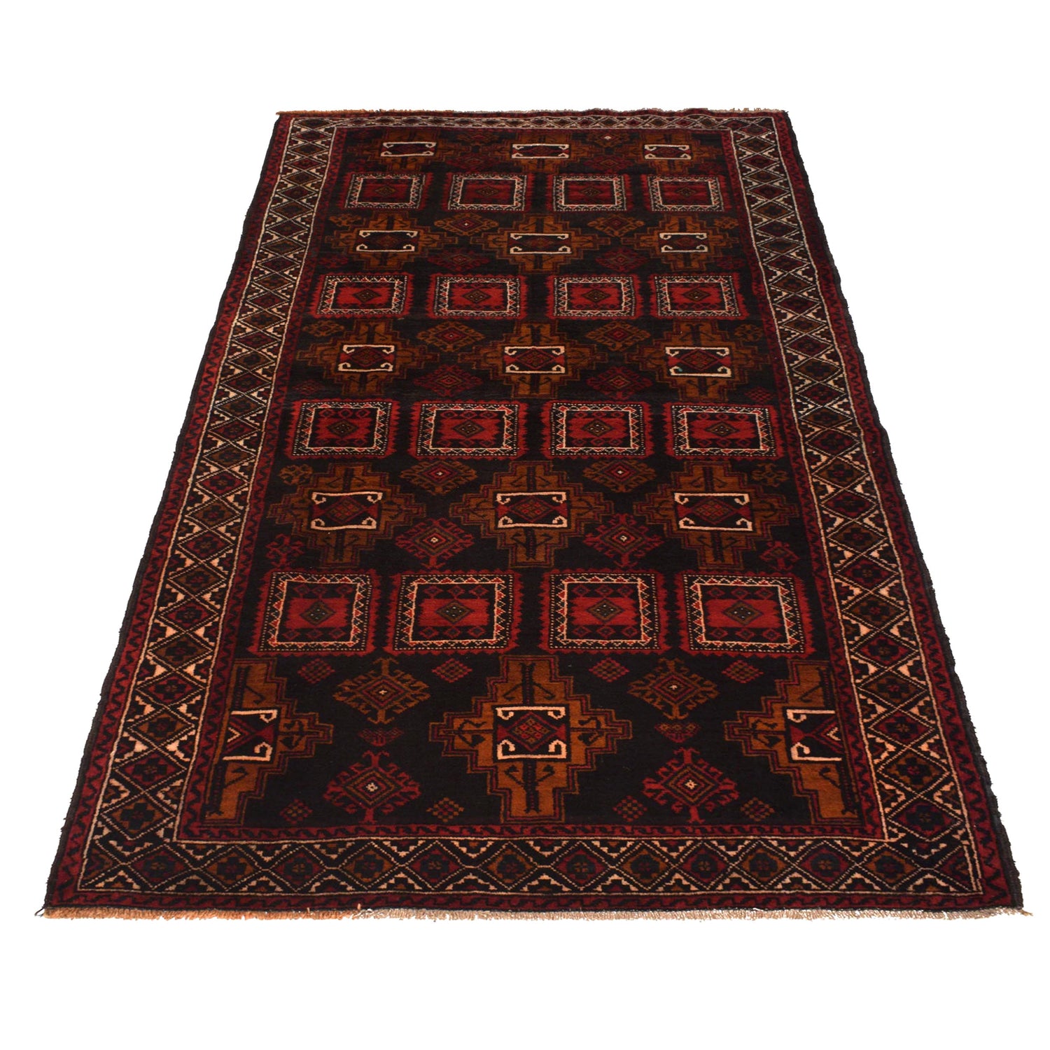 Hand Knotted Baluchi Rug 4' 1" x 9' 4" ft / 125 x 285 cm - No. W35443