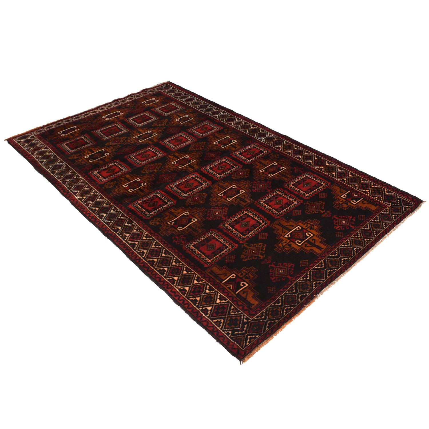 Hand Knotted Baluchi Rug 4' 1" x 9' 4" ft / 125 x 285 cm - No. W35443