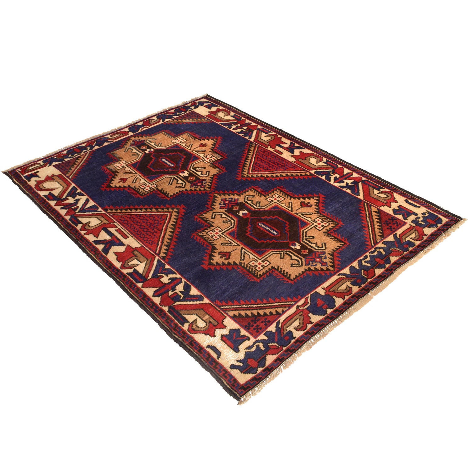 Blue Baluchi Rug  4' 0" x 5' 8" ft / 122 x 173 cm - No. W35444