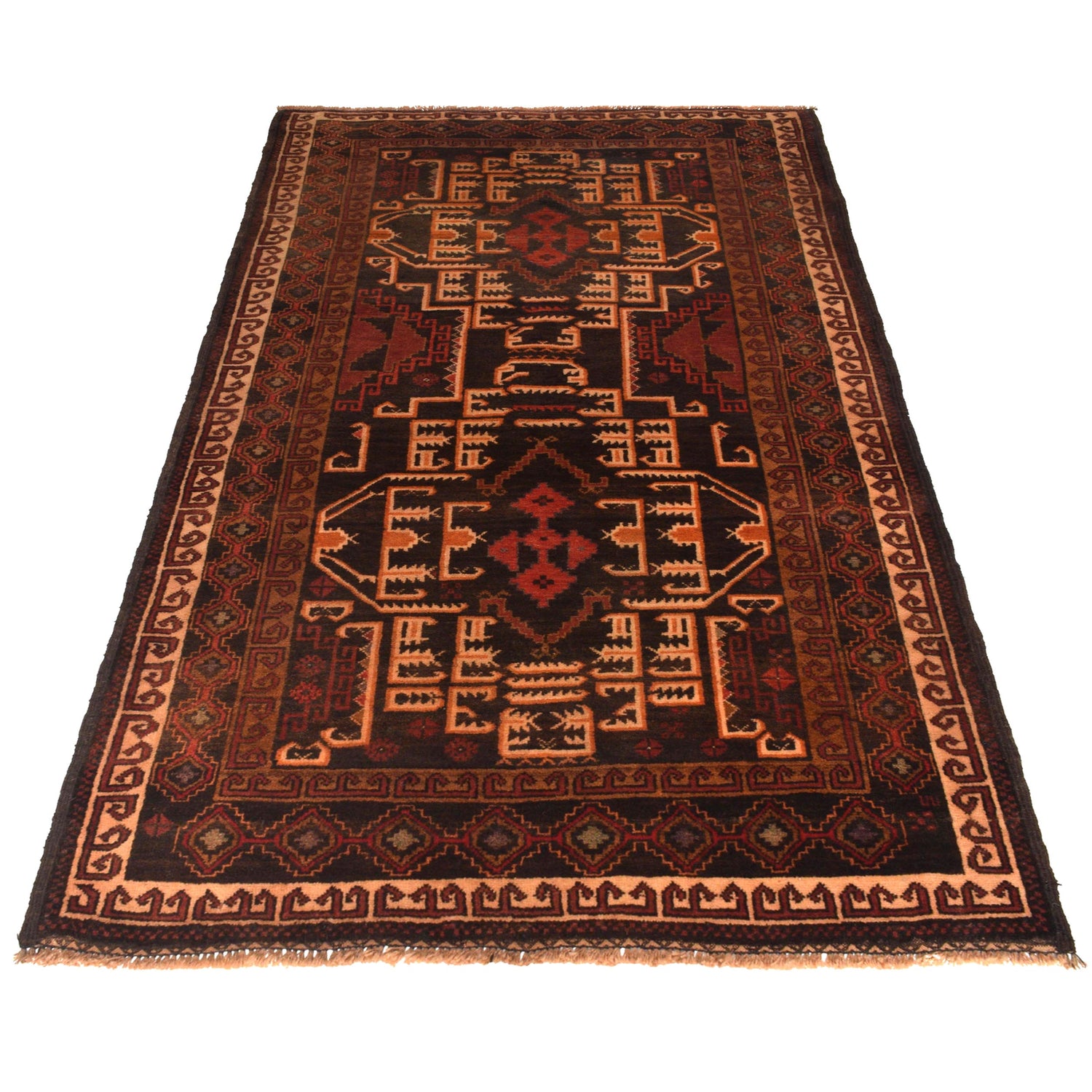 Handmade Baluchi Rug  3' 8" x 6' 2" ft / 111 x 187 cm - No. W35445