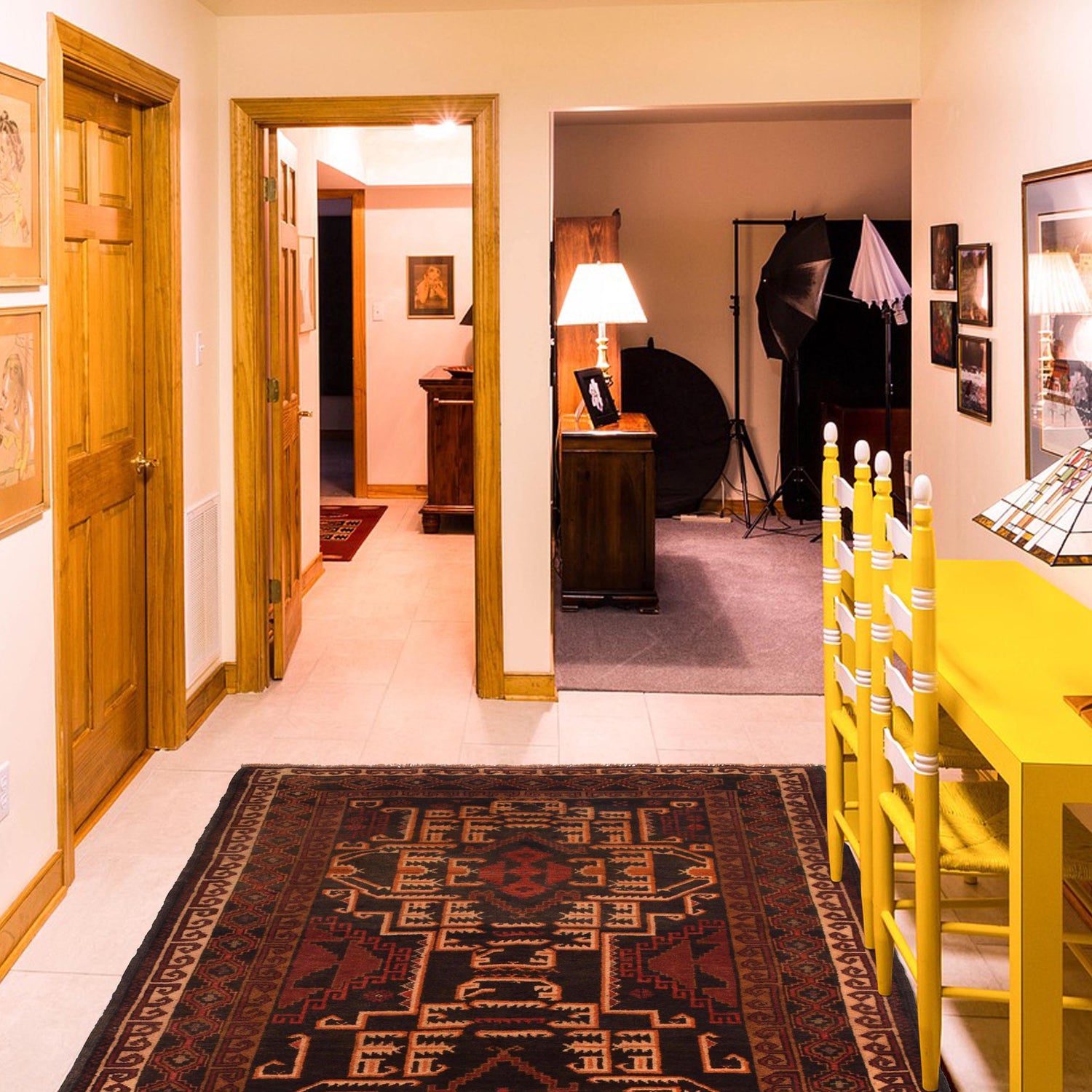 Handmade Baluchi Rug  3' 8" x 6' 2" ft / 111 x 187 cm - No. W35445