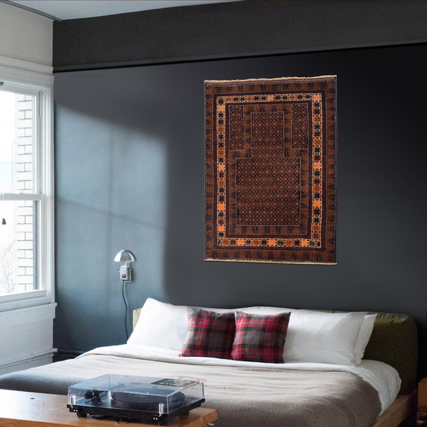 Islamic Prayer Carpet 2' 10" x 4' 7" ft / 87 x 140 cm -No. W35448