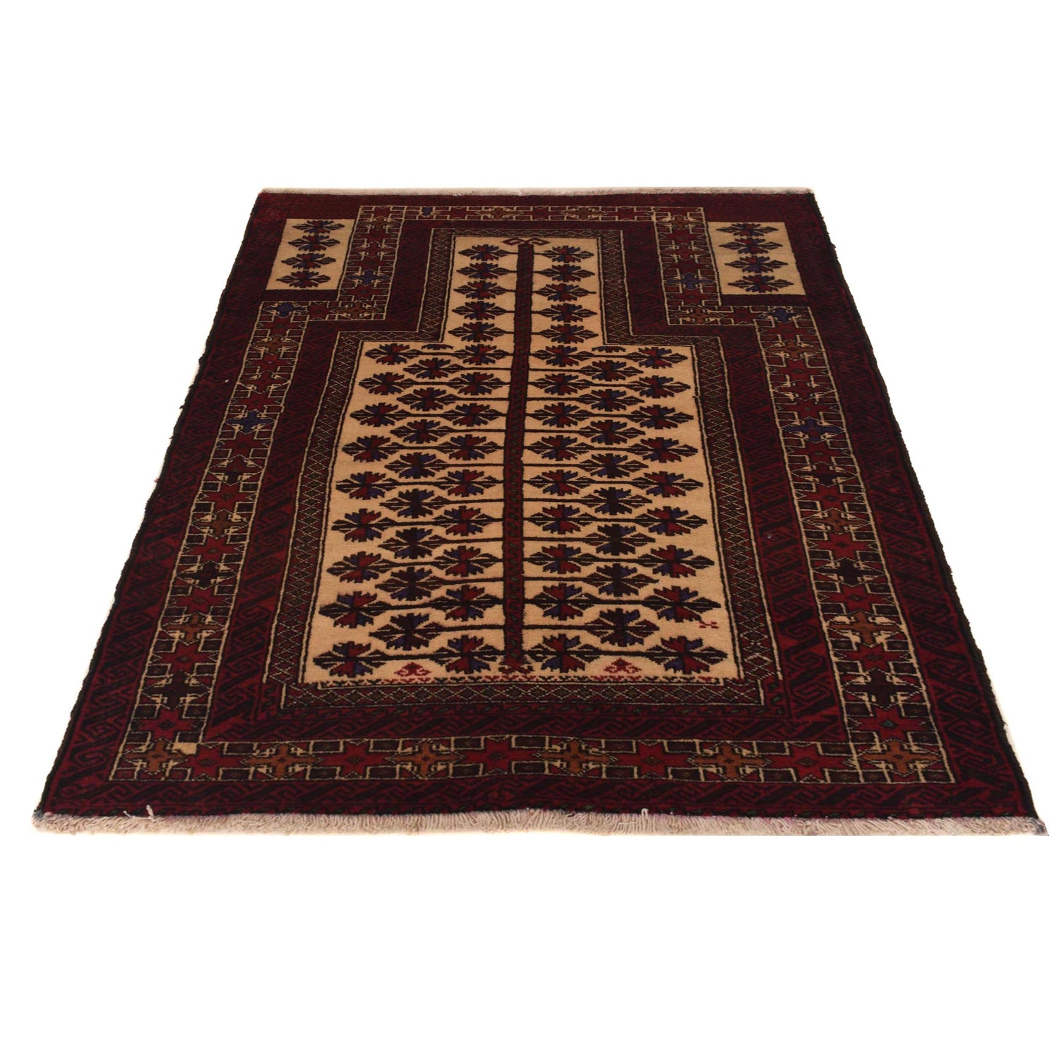 Multi Color Prayer Rug 3' 1" x 4' 4" ft / 95 x 131 cm - No. W35451