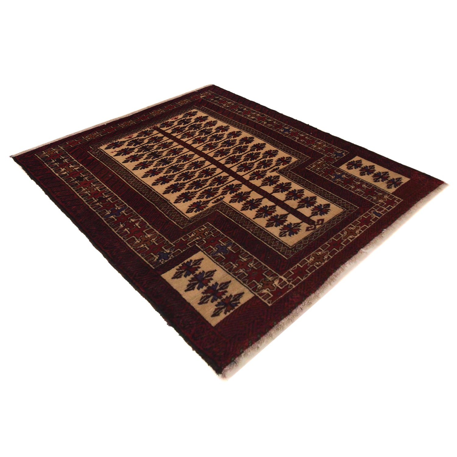 Multi Color Prayer Rug 3' 1" x 4' 4" ft / 95 x 131 cm - No. W35451