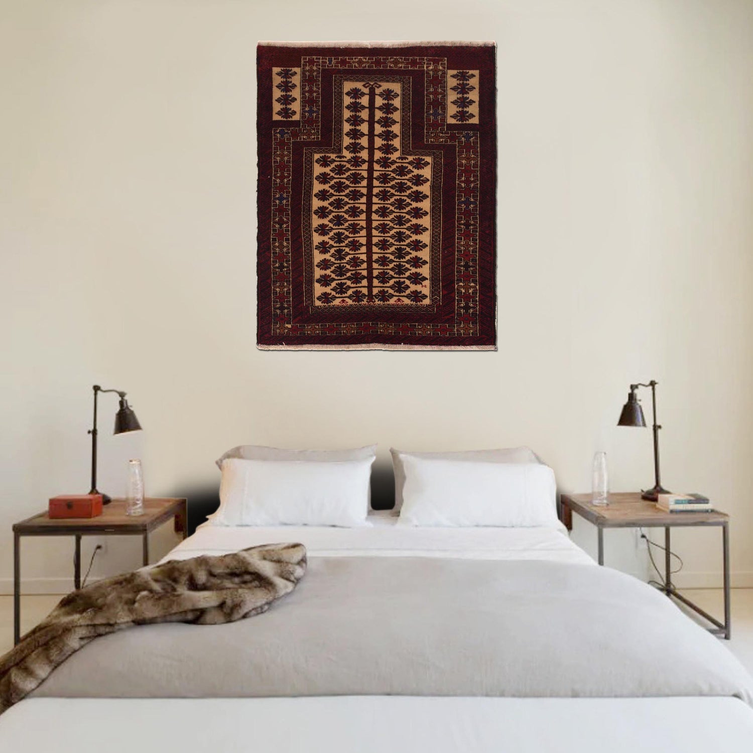 Multi Color Prayer Rug 3' 1" x 4' 4" ft / 95 x 131 cm - No. W35451