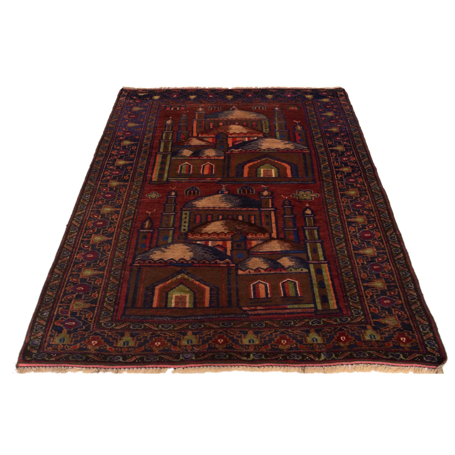 Muslim Prayer Rug 2' 11" x 4' 6" ft / 88 x 136 cm - No. W35452