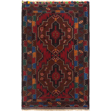 Multi Color Baluchi Rug 2' 9" x 4' 10" ft / 85 x 148 cm - No. W35454