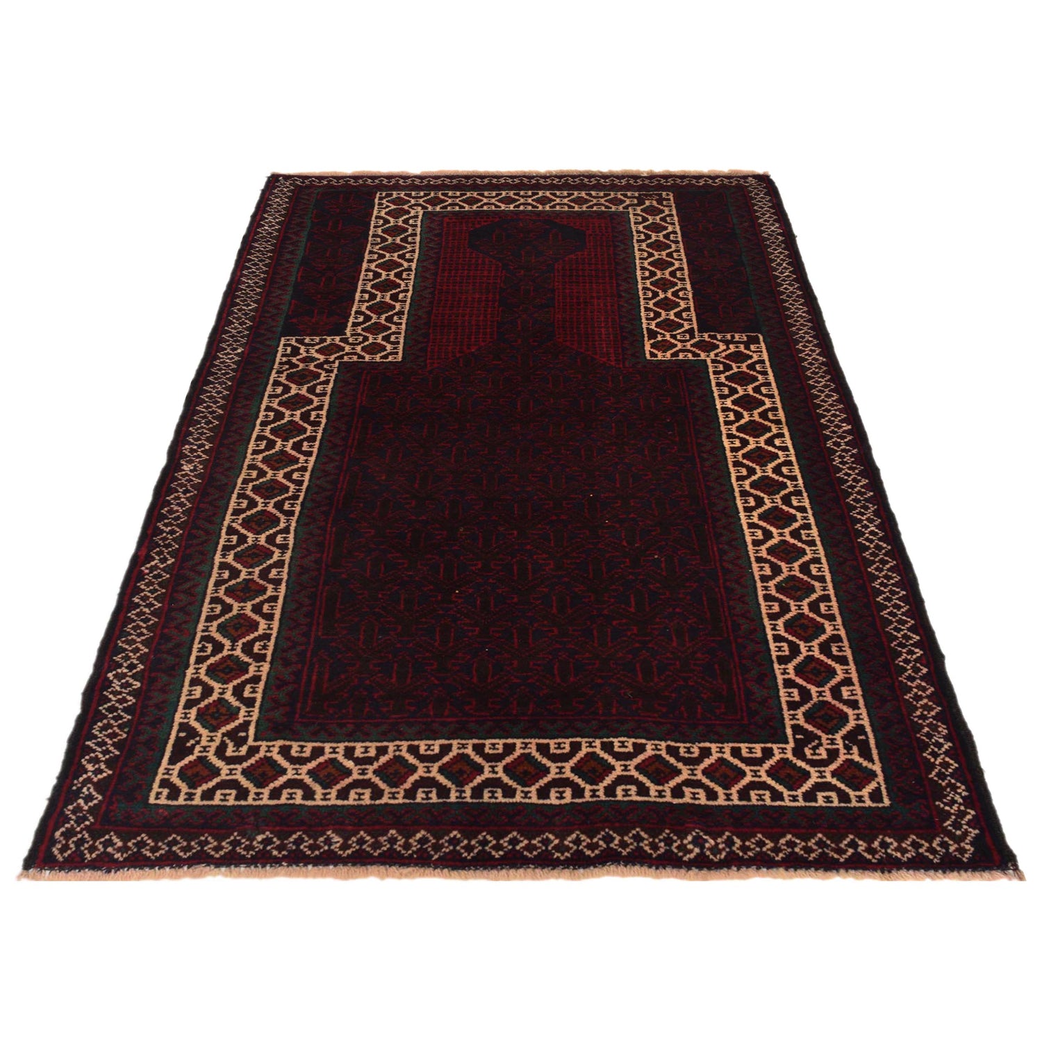 Small Prayer Carpet  2' 9" x 4' 5" ft / 85 x 135 cm - No. W35456