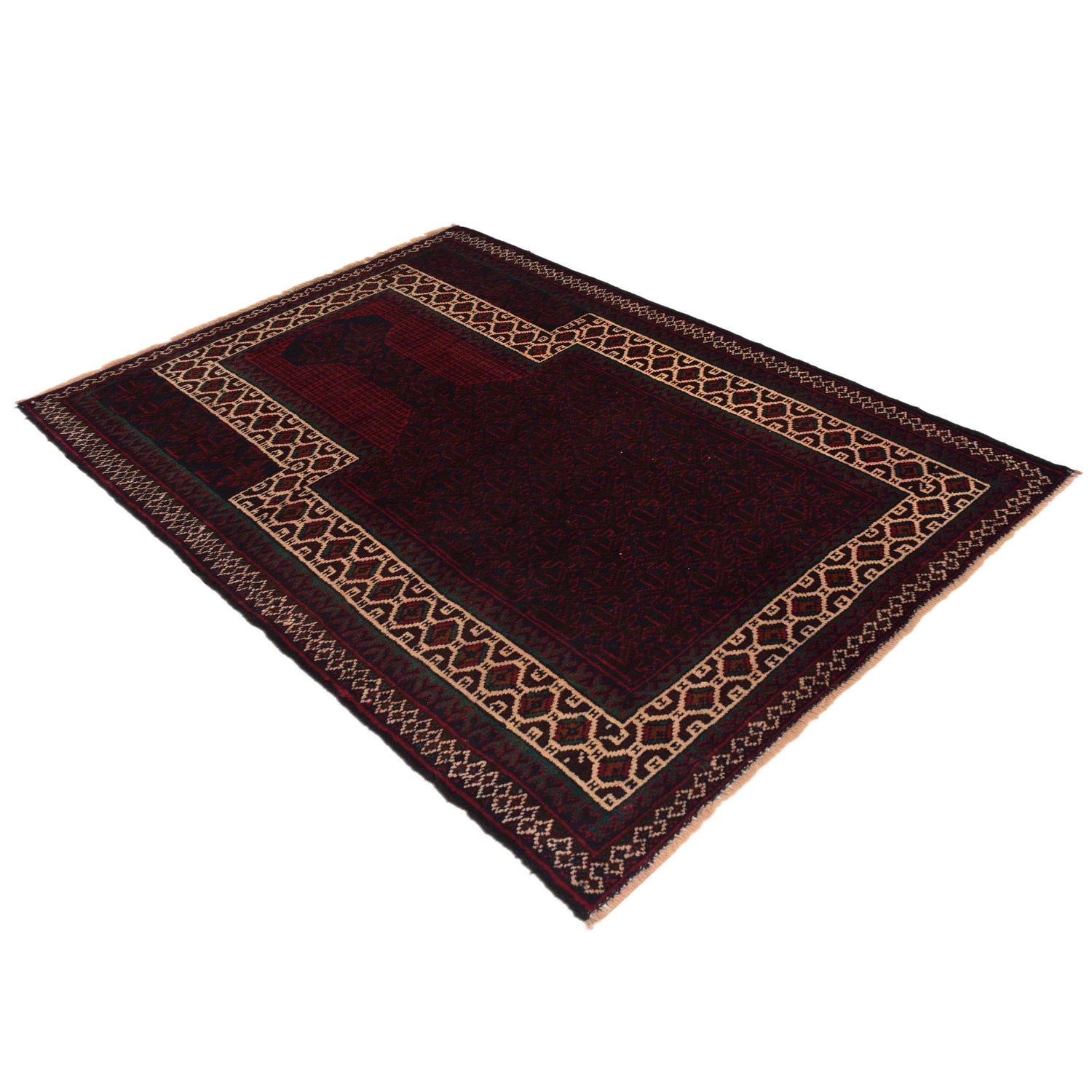 Small Prayer Carpet  2' 9" x 4' 5" ft / 85 x 135 cm - No. W35456