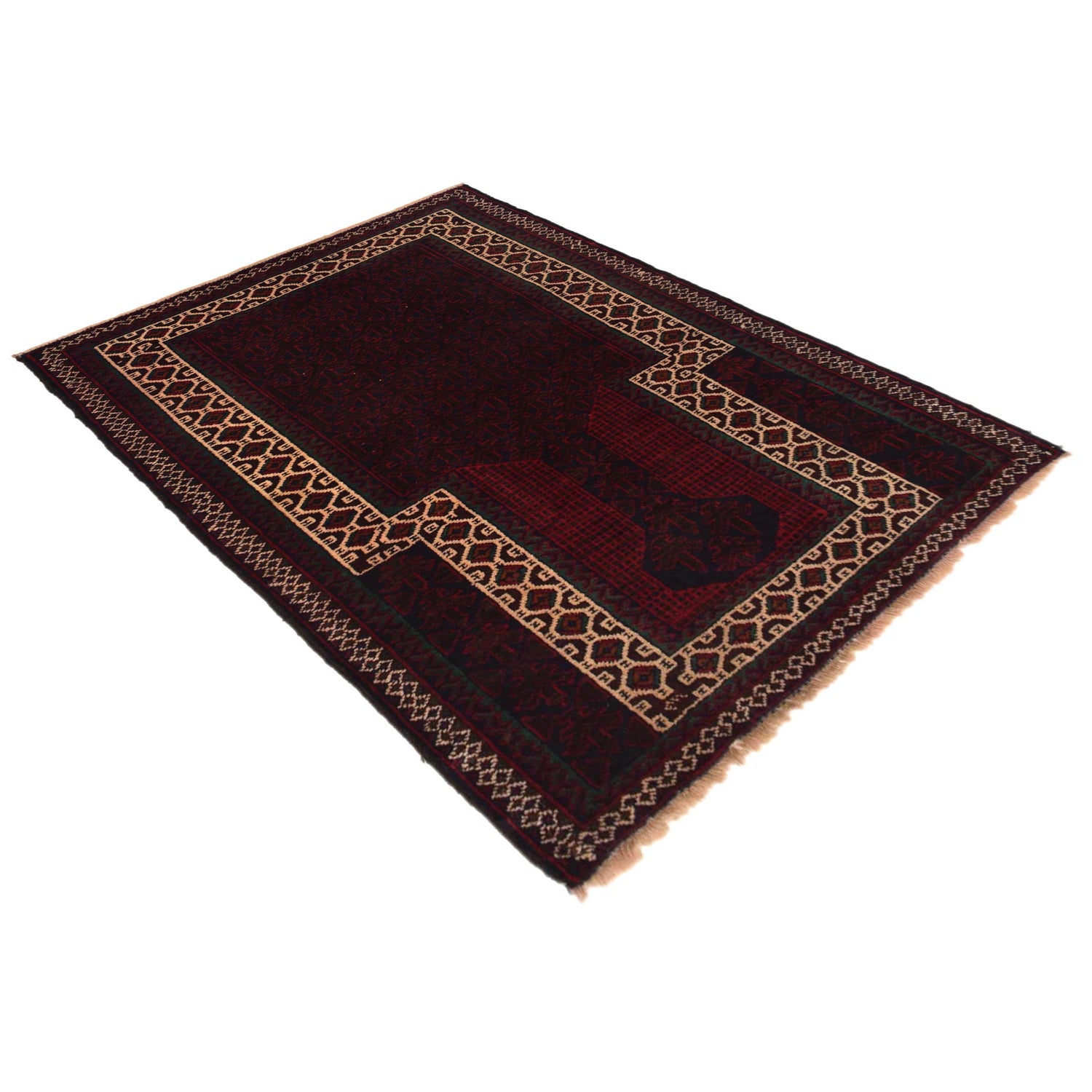 Small Prayer Carpet  2' 9" x 4' 5" ft / 85 x 135 cm - No. W35456