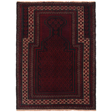 Hand Knotted Prayer Rug  2' 11" x 4' 5" ft / 90 x 135 cm - No. W35457