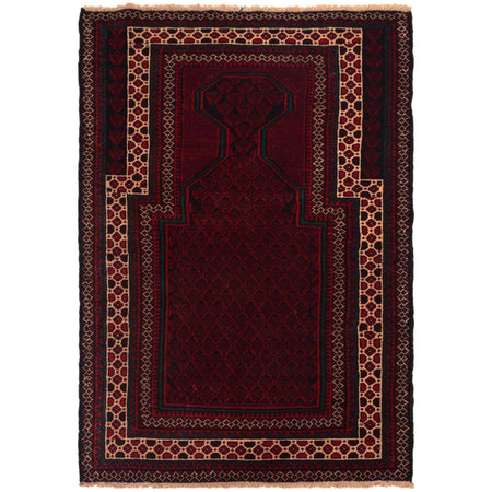 Handmade Prayer Rug 2' 11" x 4' 7" ft / 90 x 139 cm -No. W35458