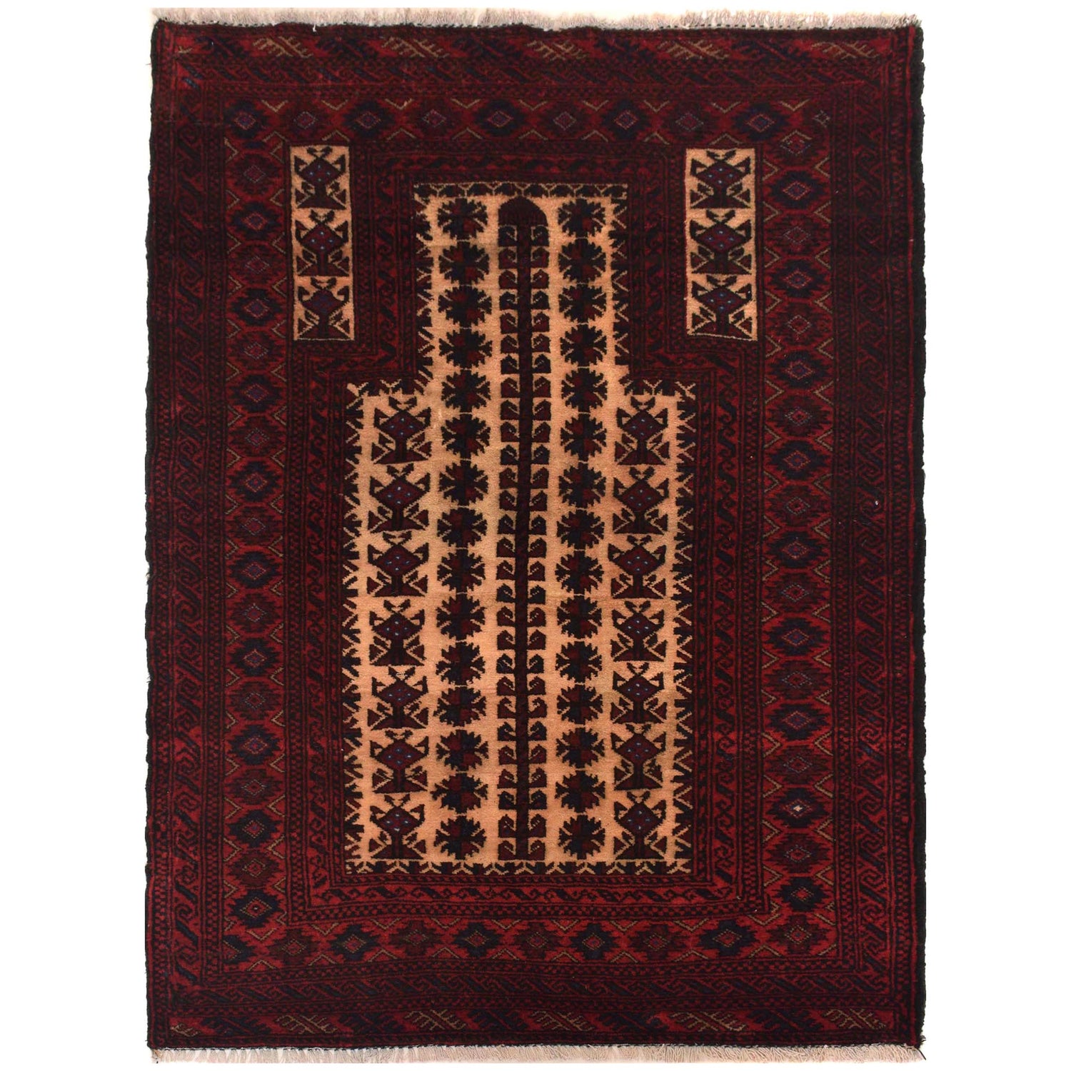Islamic Prayer Carpet  2' 11" x 4' 3" ft / 88 x 129 cm - No. W35459