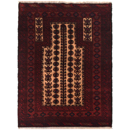 Islamic Prayer Carpet  2' 11" x 4' 3" ft / 88 x 129 cm - No. W35459