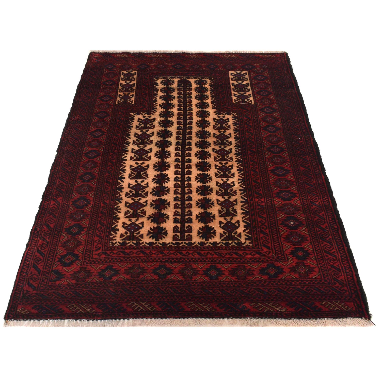 Islamic Prayer Carpet  2' 11" x 4' 3" ft / 88 x 129 cm - No. W35459