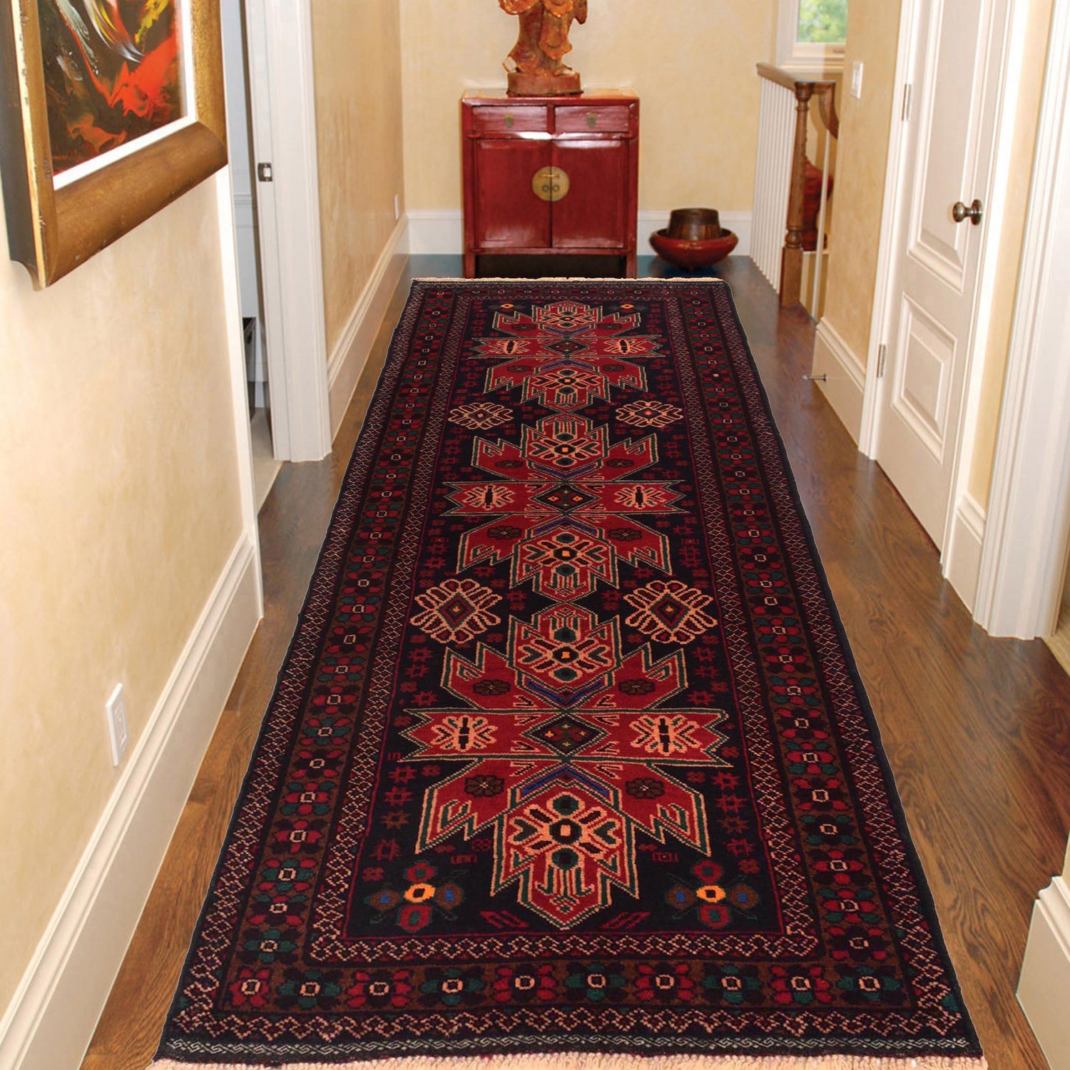 Traditional Handwoven Baluch Runner 2' 8" x 6' 8" ft / 81 x 203 cm - No. W35460