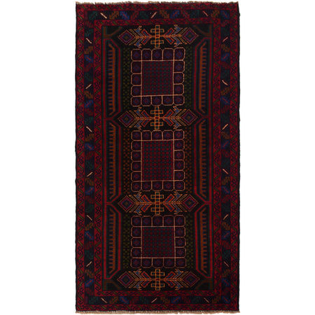 Traditional Handwoven Baluch Runner 3' 1" x 6' 1" ft / 92 x 186 cm - No. W35462
