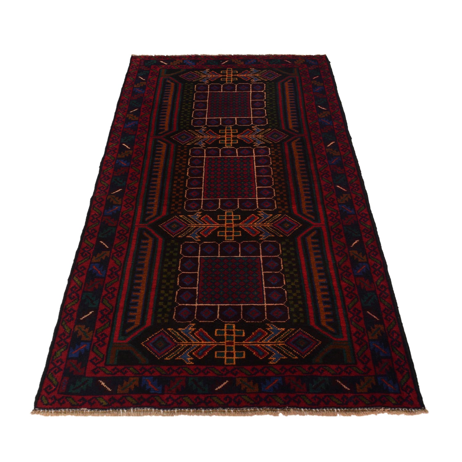 Traditional Handwoven Baluch Runner 3' 1" x 6' 1" ft / 92 x 186 cm - No. W35462