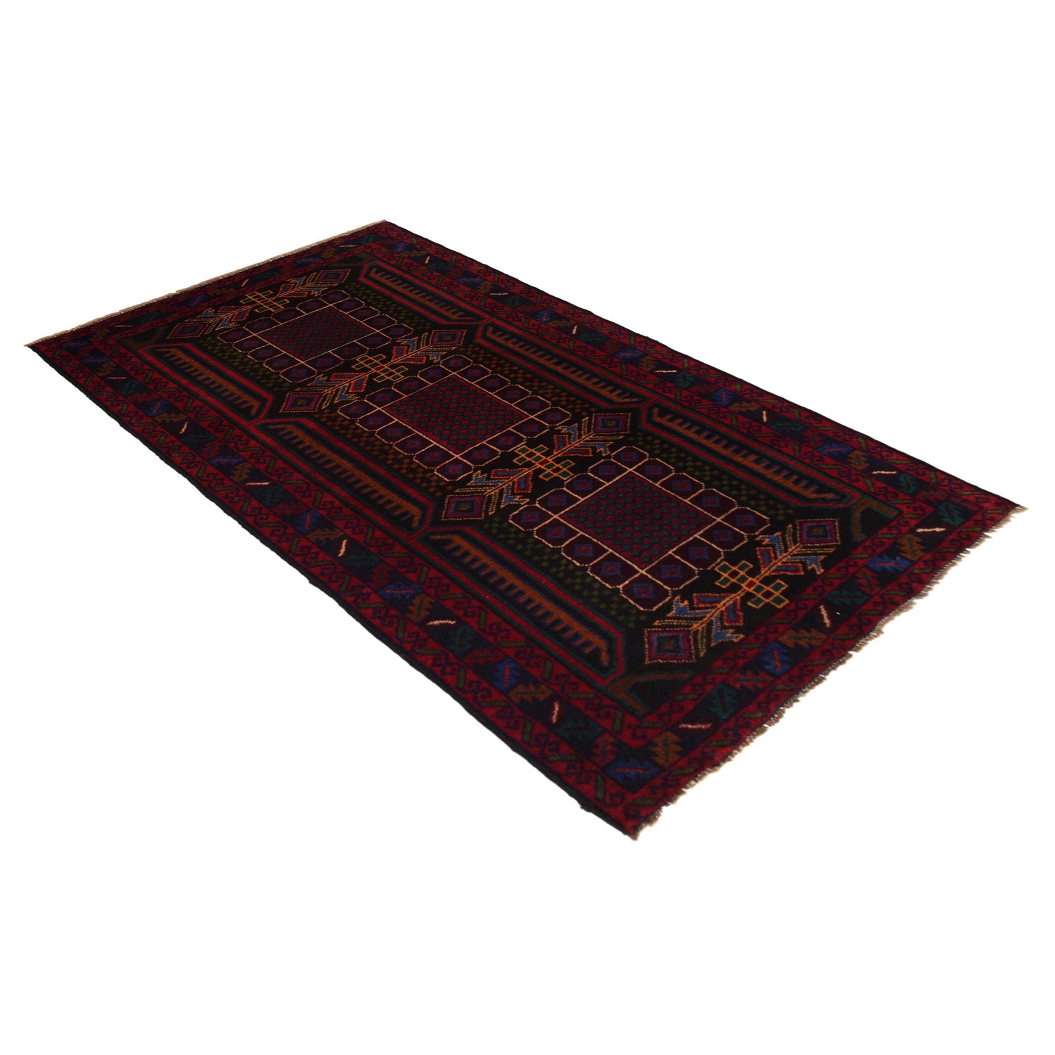 Traditional Handwoven Baluch Runner 3' 1" x 6' 1" ft / 92 x 186 cm - No. W35462