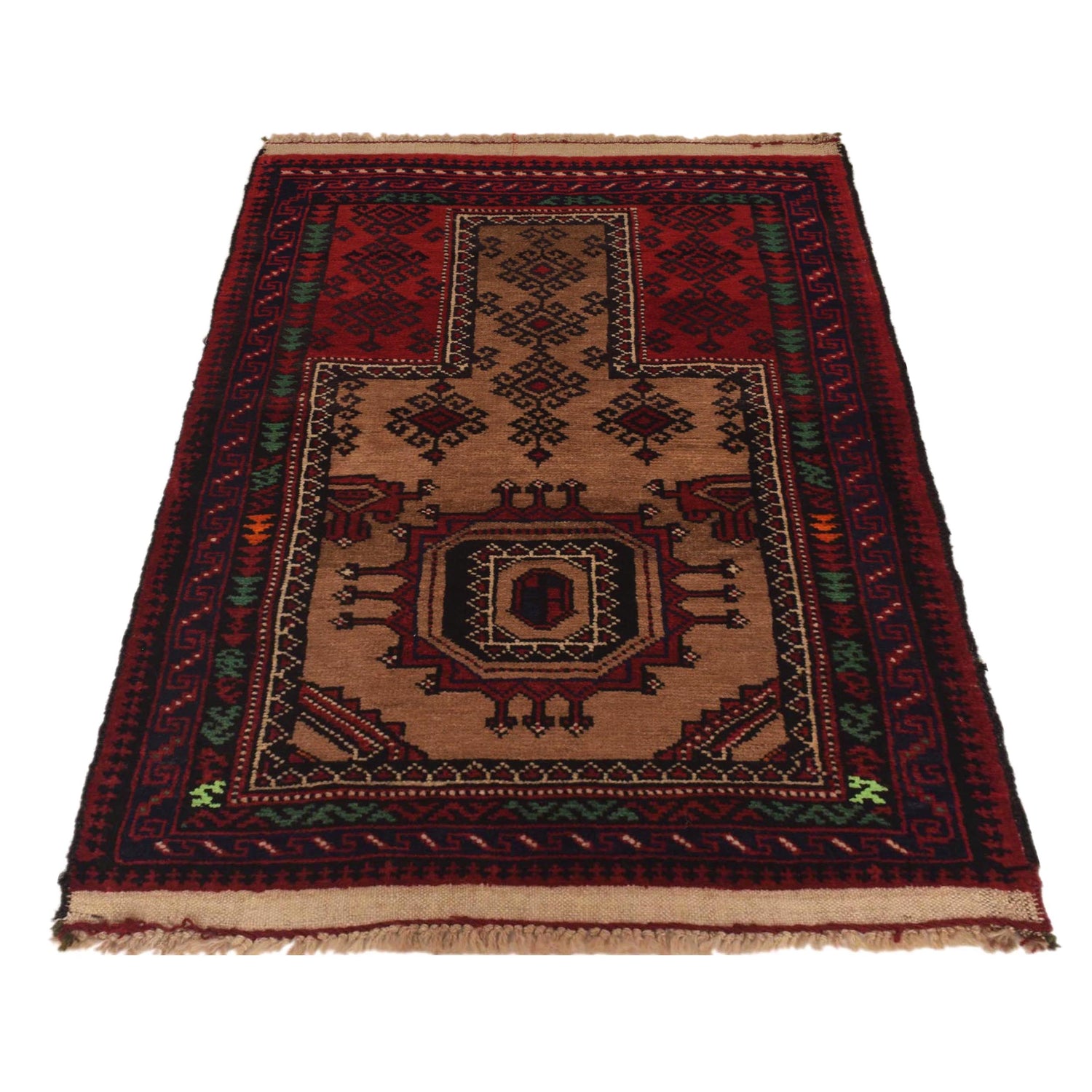 Muslim Prayer Rug 2' 4" x 3' 4" ft / 71 x 102 cm - No. W35464