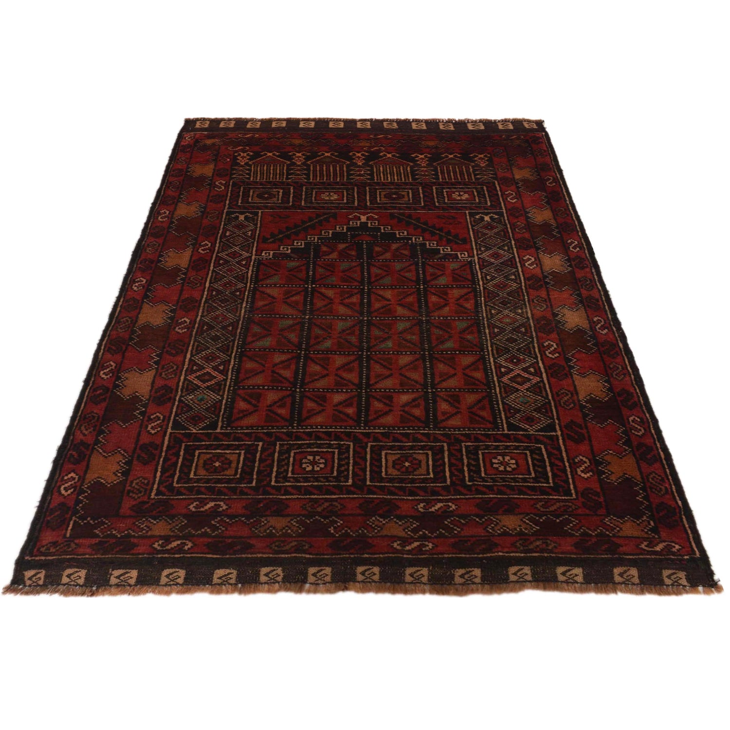 Islamic Prayer Carpet 3' 1" x 4' 8" ft / 93 x 143 cm -No. W35519