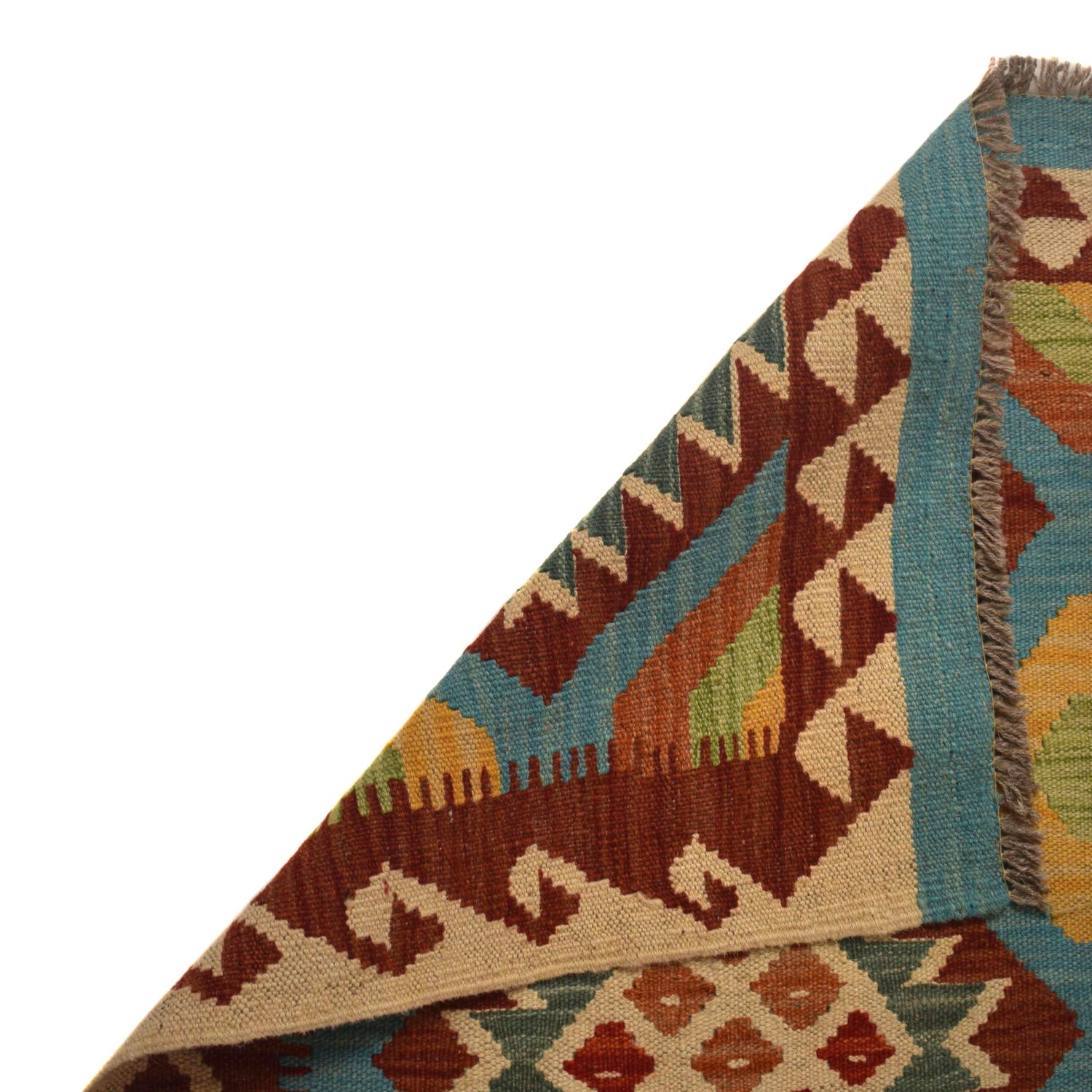 Hand Woven Wool Kelim Runner 2' 1"x 6' 4" ft / 63 x 192 cm - No. W35527