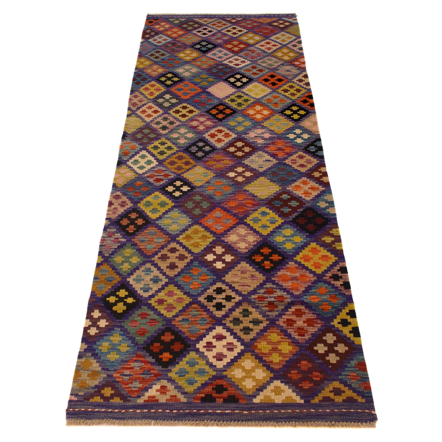 Handmade Vegetable Kelim Runner 2' 10" x 9' 9" ft / 86 x 297 cm - No. W35529