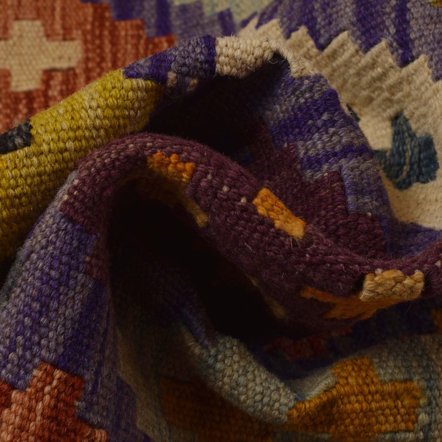 Hand Knotted Afghan Style Kilim Runner 2' 9" x 9' 11" ft / 83 x 301 cm - No. W35530