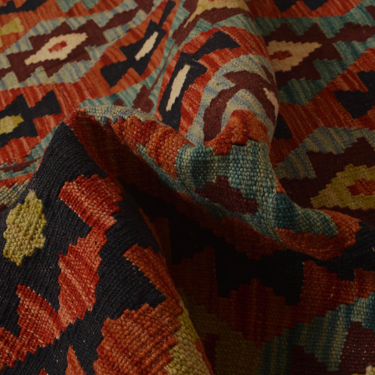 Handmade Afghan Vegetable Kilim 4' 11" x 6' 10" ft / 150 x 209 cm - No. W35531