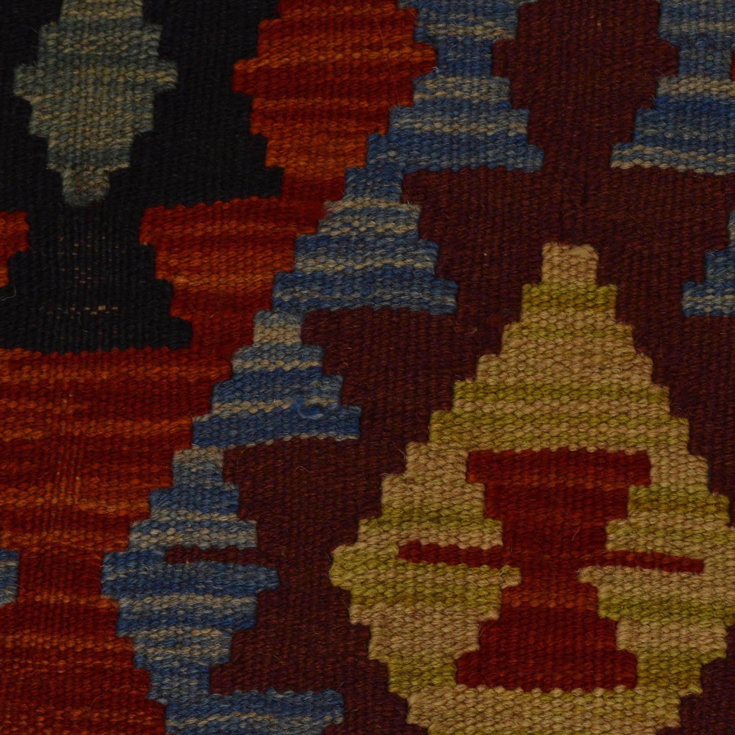 Colorful Flat-Weave Wool Kilim 4' 11" x 7' 5" ft / 150 x 225 cm - No. W35534
