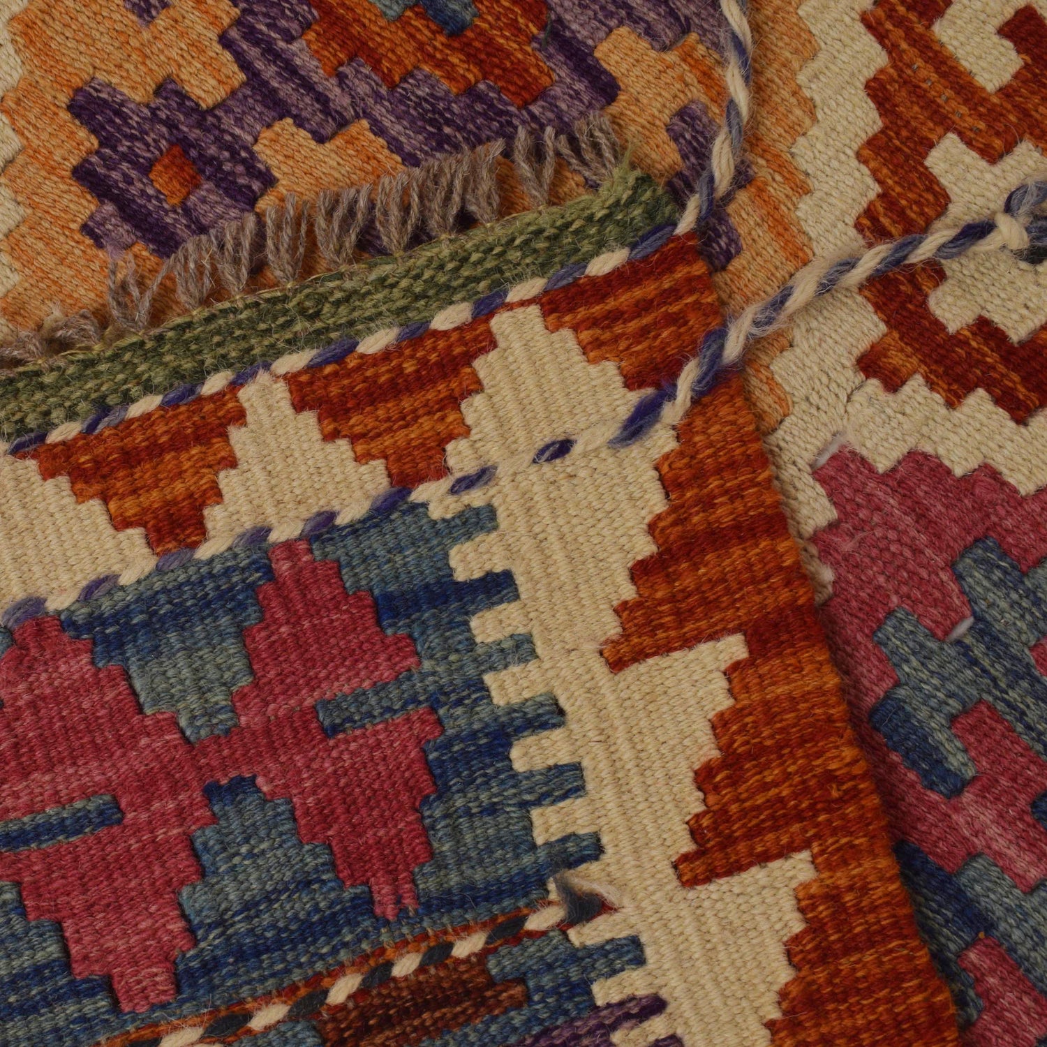 Hand Knotted Flatweave Kilim 3' 5" x 5' 4" ft / 103 x 163 cm - No. W35537