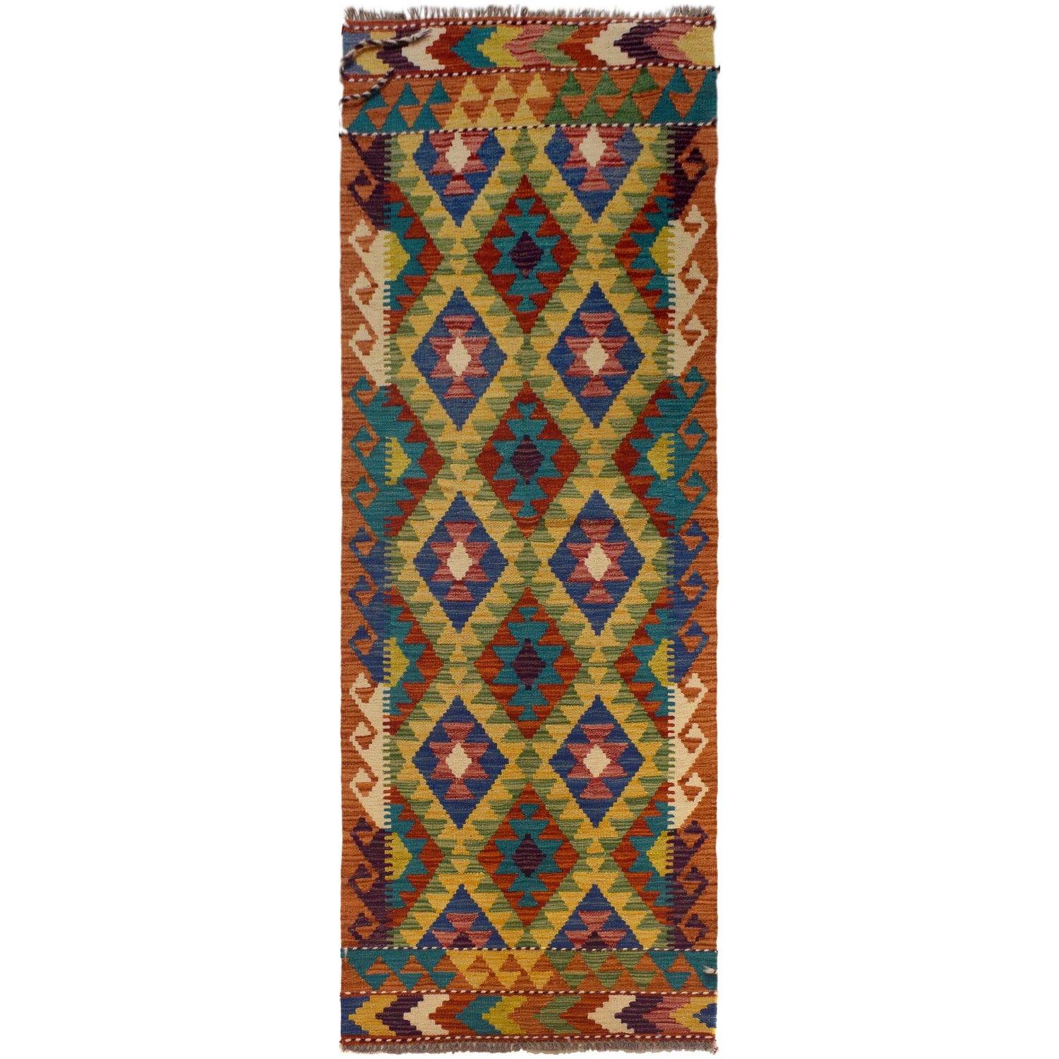 Short Chobi Kilim Runner 2' 4"x 6' 8" ft / 72 x 202 cm - No. W35543